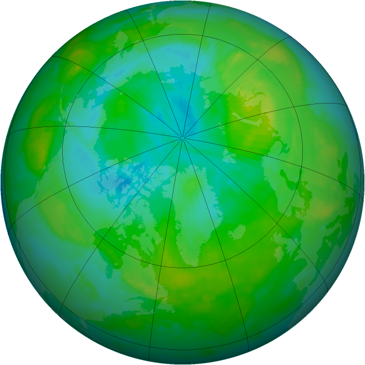 Arctic ozone map for 26 July 1997